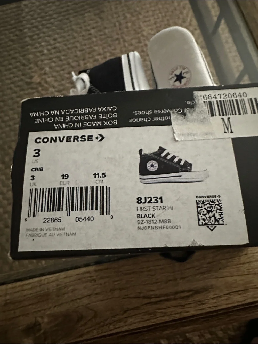 Converse Black and White High Top Kids Sneakers